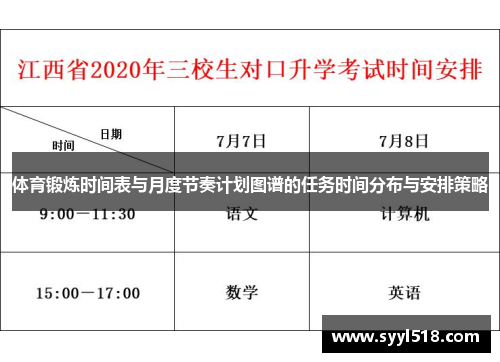 体育锻炼时间表与月度节奏计划图谱的任务时间分布与安排策略